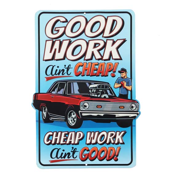 90161033-s Good Work Embossed Tin Sign