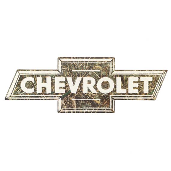 90161038-s Chevy Camo Bowtie Embossed Tin Sign