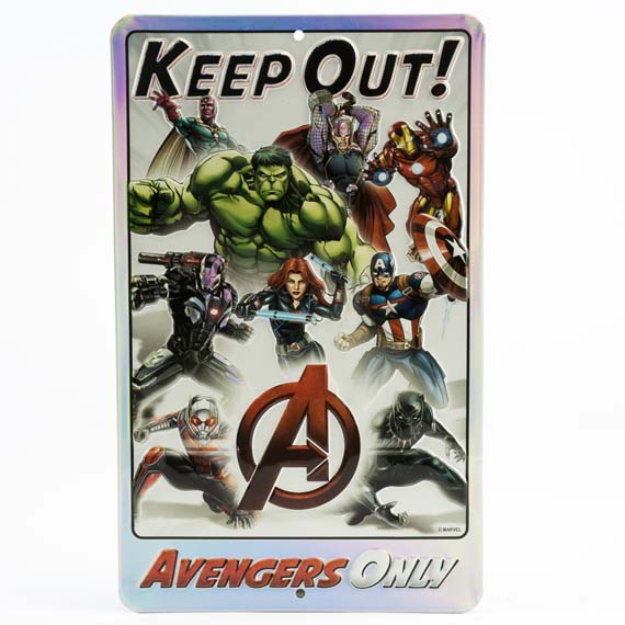 90160945-s Avengers Keep Out Embossed Tin Sign