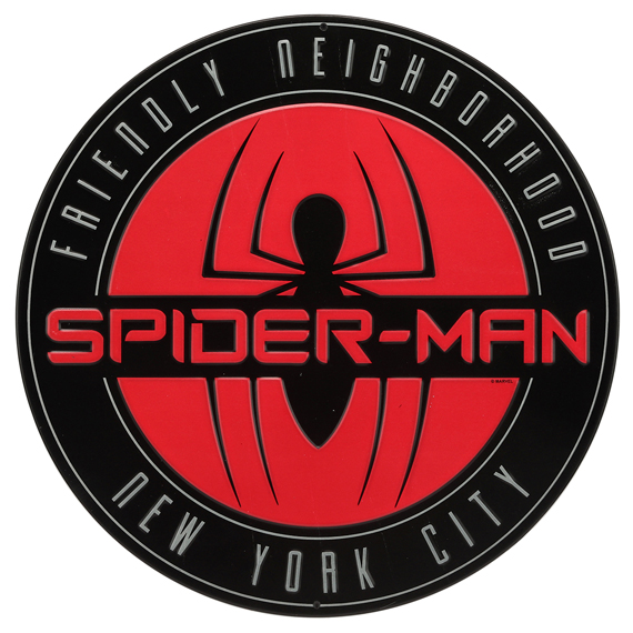 90157554-s Spider-man Emblem Round Embossed Tin Sign