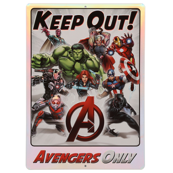 90163786-s Avengers Only Keep Out Prismatic Embossed Tin Sign