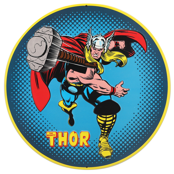 90166531-s Thor Classic Round Embossed Tin Sign