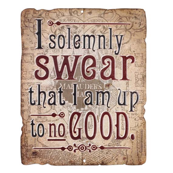 90149790-s I Solemnly Swear Embossed Tin Sign