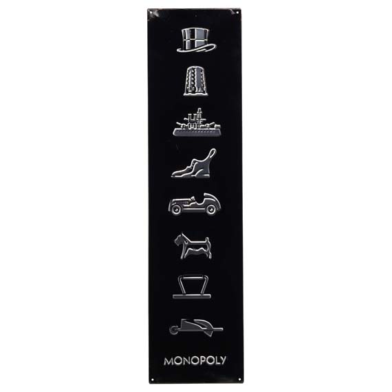 90160291-s Monopoly Game Pieces Embossed Tin Sign