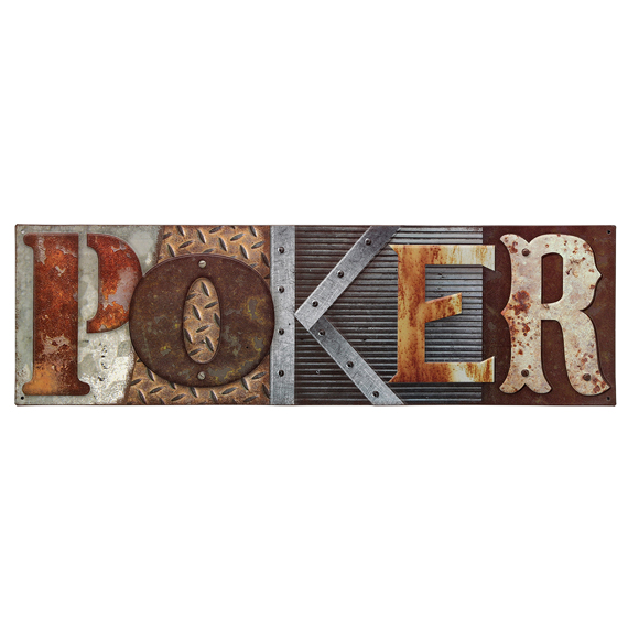 90168244-s Poker Embossed Tin Sign