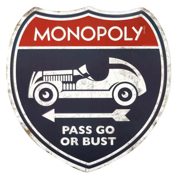 90167779-s Monopoly Pass Or Go Embossed Tin Sign