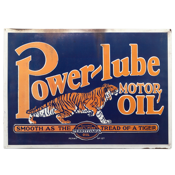 90168985-s Power-lube Domed Tin Sign