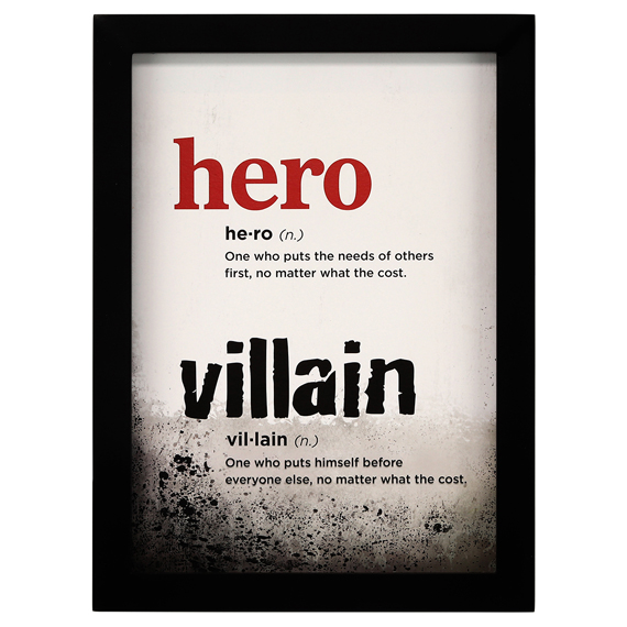 90168422-s Hero Villain Definition Framed Wall Decor
