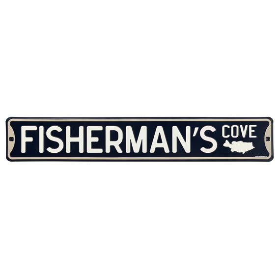 90168906-s Fishermans Way Embossed Tin Street Sign