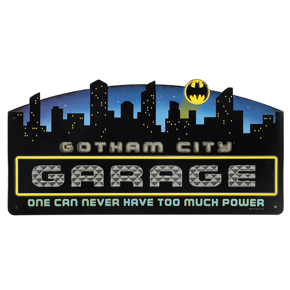 90166554-s Gotham City Garage Embossed Tin Sign