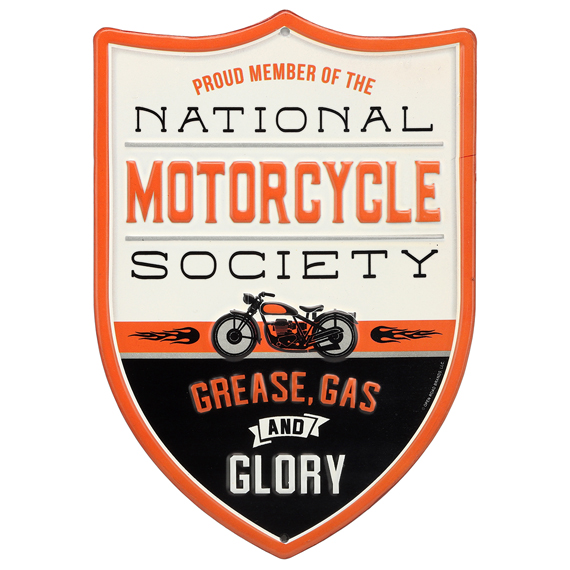 90168972-s National Motorcycle Society Embossed Tin Sign