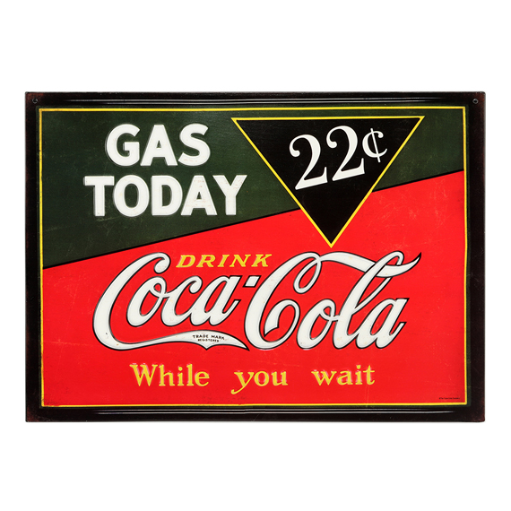 90148220-s Gas Today Embossed Tin Sign