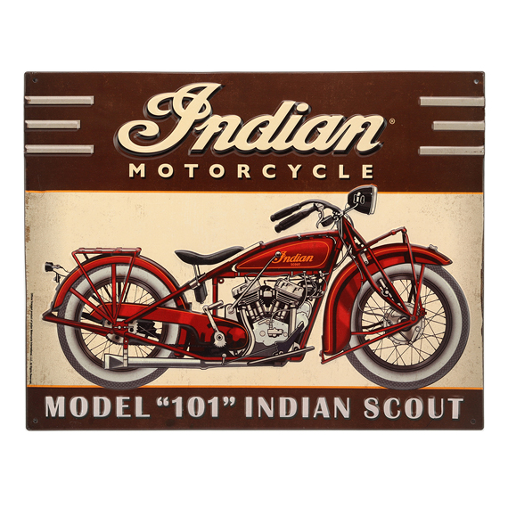 90163617-s Indian Scout Embossed Tin Sign