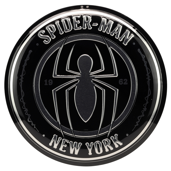 90166986-s Spider-man Tin Button Sign