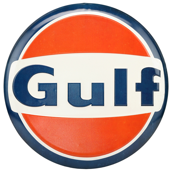 90168737-s Gulf Embossed Tin Button Sign