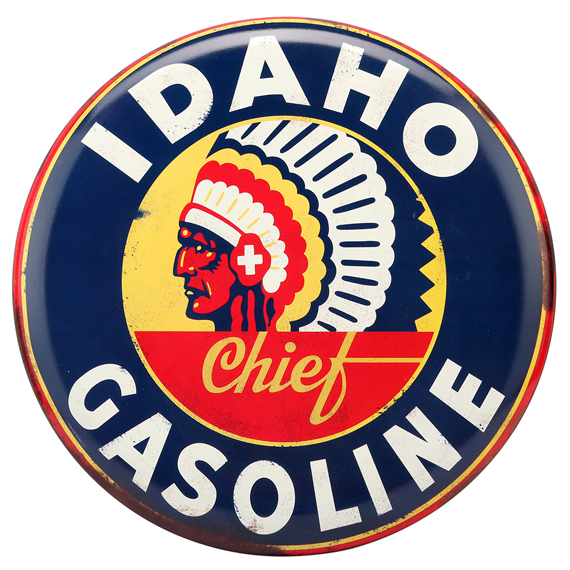 90169159-s Idaho Gasoline Rustic Embossed Tin Sign