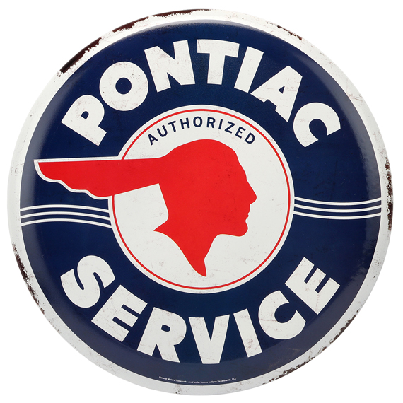 90169771-s Pontiac Service Button Embossed Tin Sign