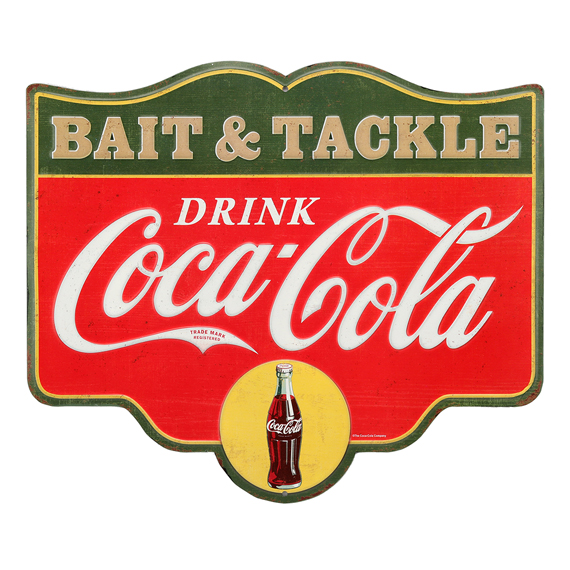 90165530-s Bait & Tackle Embossed Tin Sign - 14 X 12 X 0.125 In.
