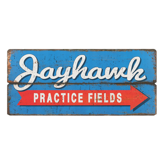 90148128-s Jayhawk Practice Field Wood Wall Art