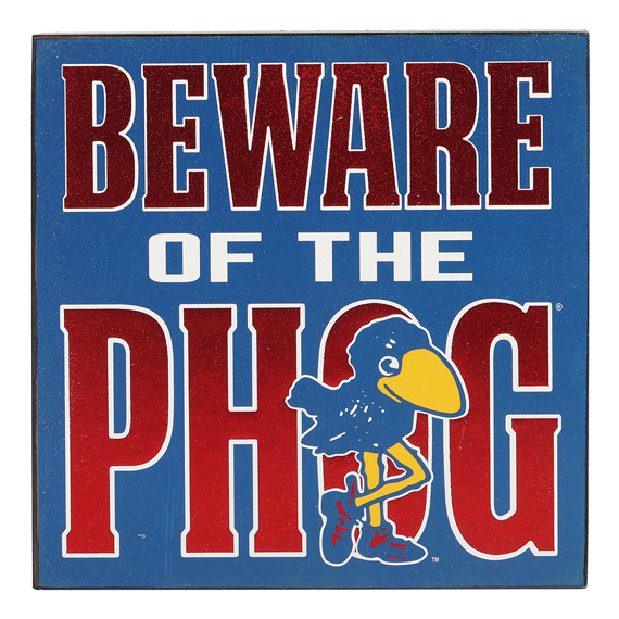 90161661-s Beware Of The Phog Table Topper With Hot Stamp