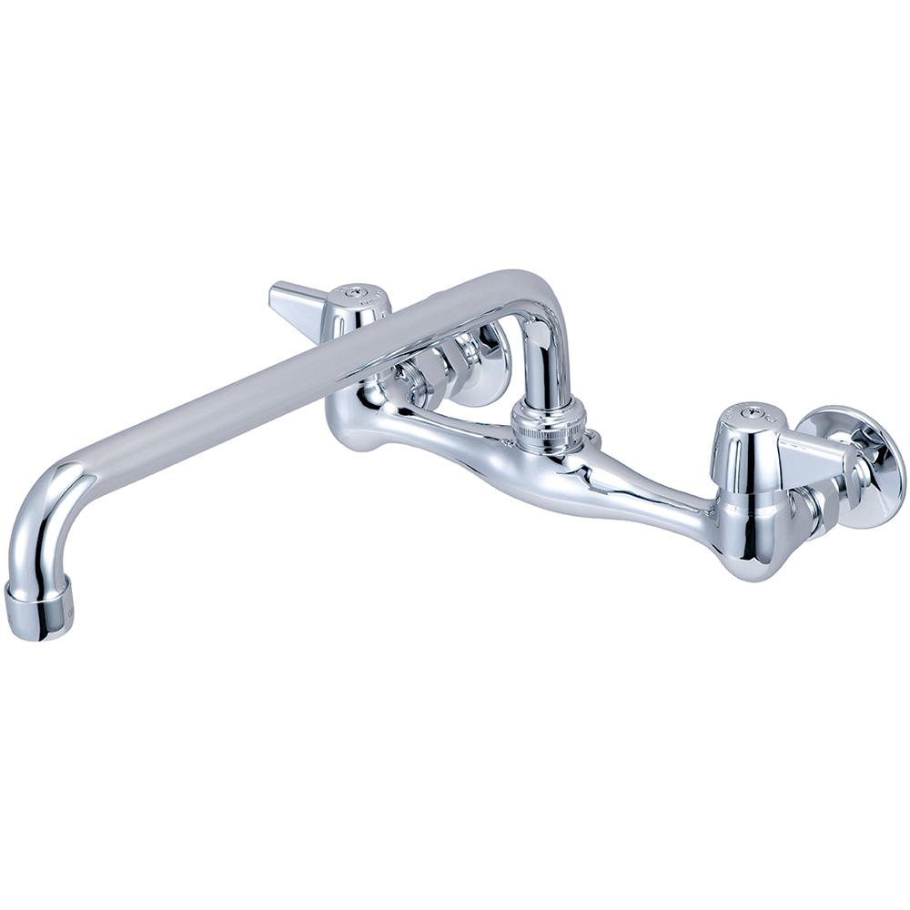 0047-ua3 12 In. Two Handle Wallmount Kitchen Faucet - Polished Chrome