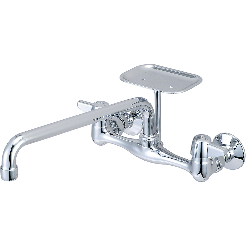 0048-ta3 12 In. Two Handle Wallmount Kitchen Faucet - Polished Chrome