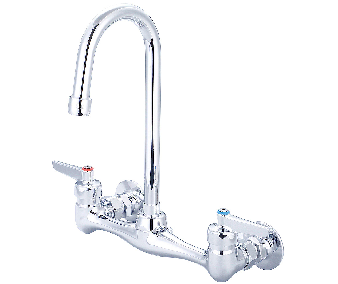 0047-ule17 1.5 Gpm Two Lever Handle Wallmount Kitchen Faucet - Polished Chrome
