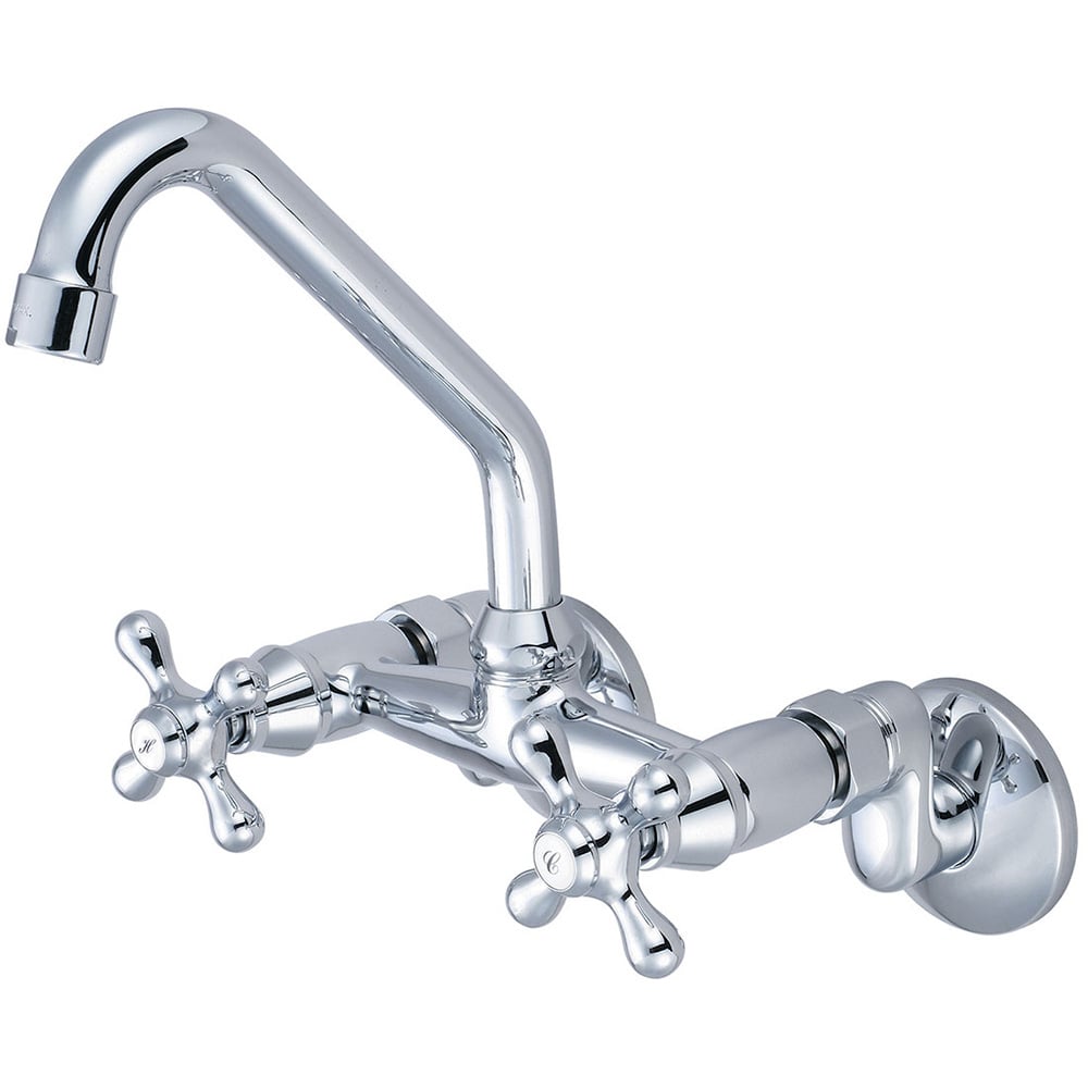2pm440 9.25 In. Two Handle Wall Mount Faucet - Polished Chrome
