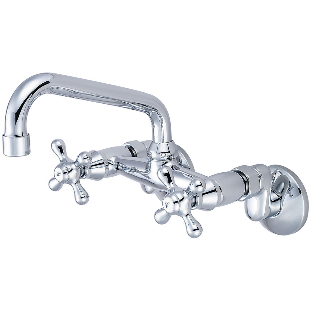 2pm540 Two Handle Wall Mount Faucet - Polished Chrome