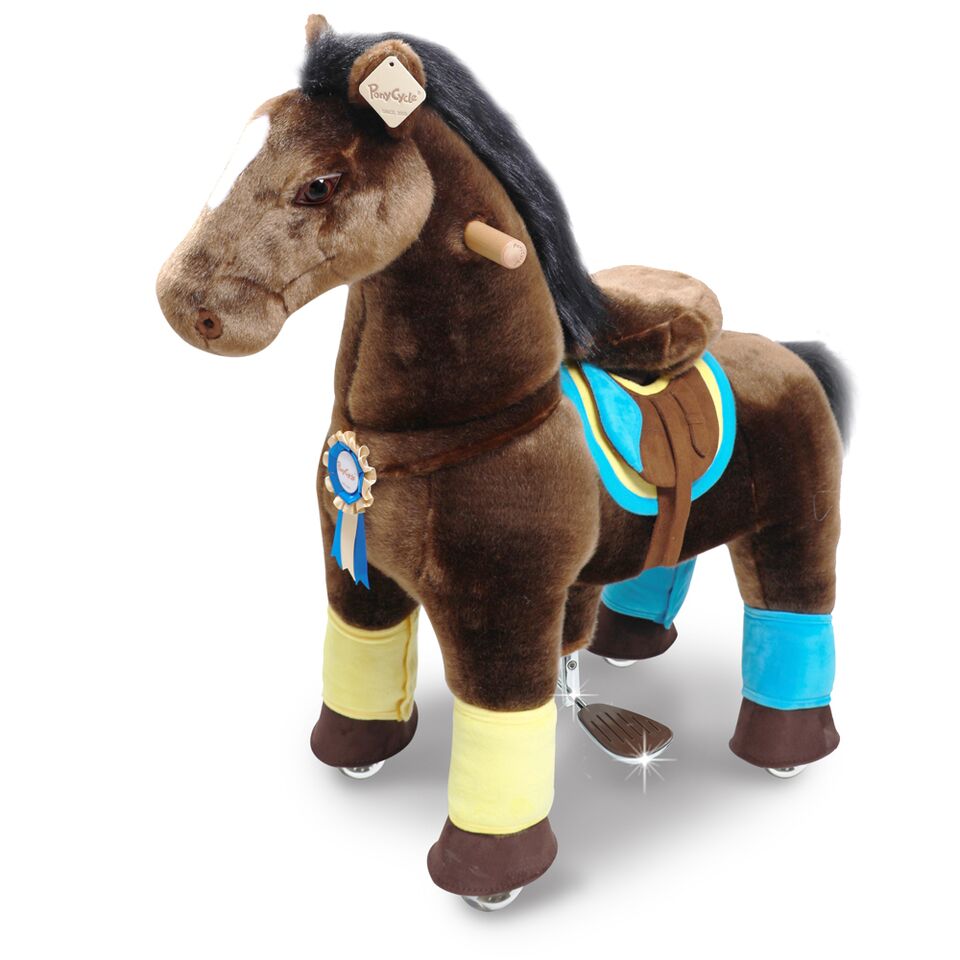 K45 Horse With Long Mane Horn, Chocolate Brown