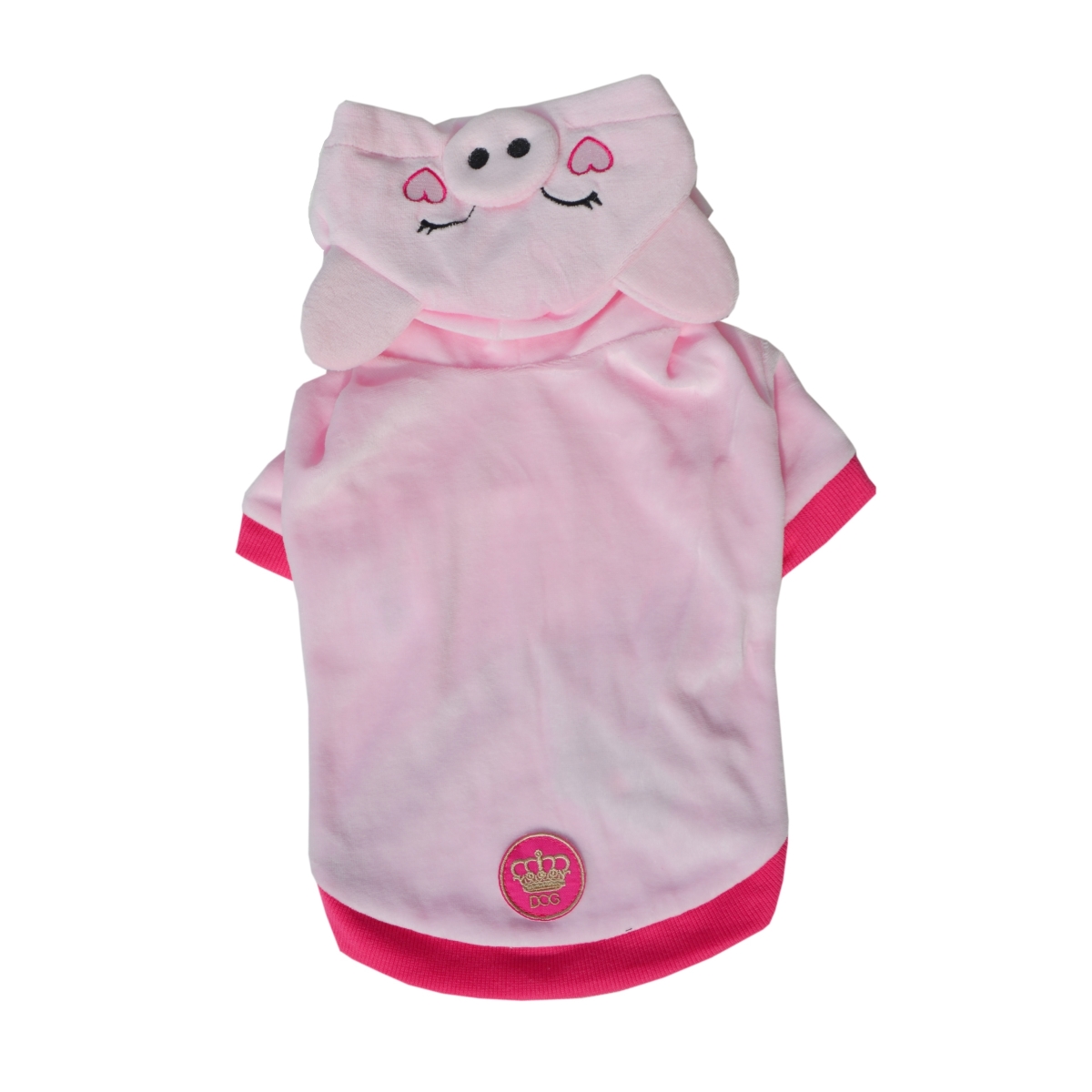 Fw355-xs Pig Hoodie, Pink - Extra Small