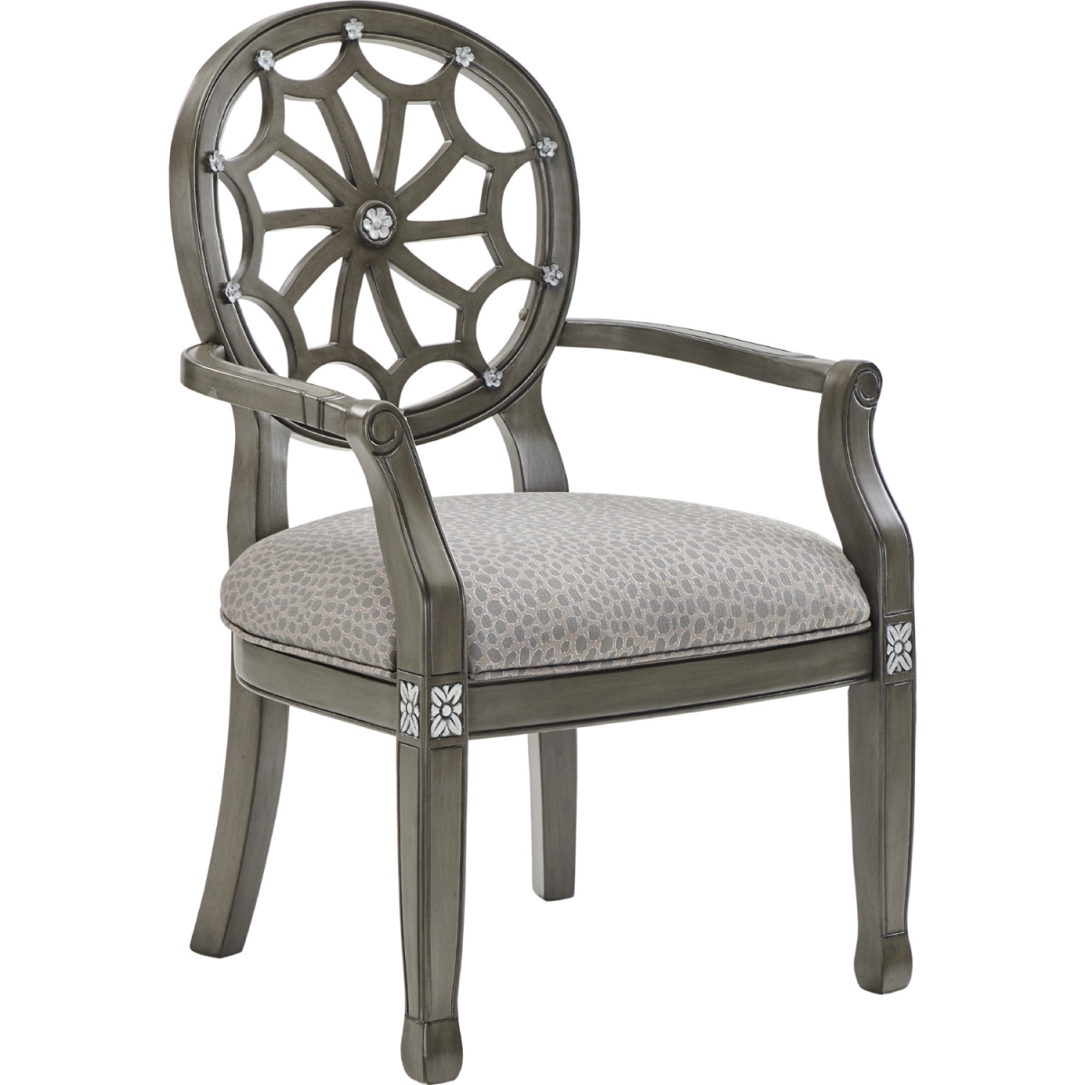 D1225s19 Spider Web Back Accent Chair, Grey