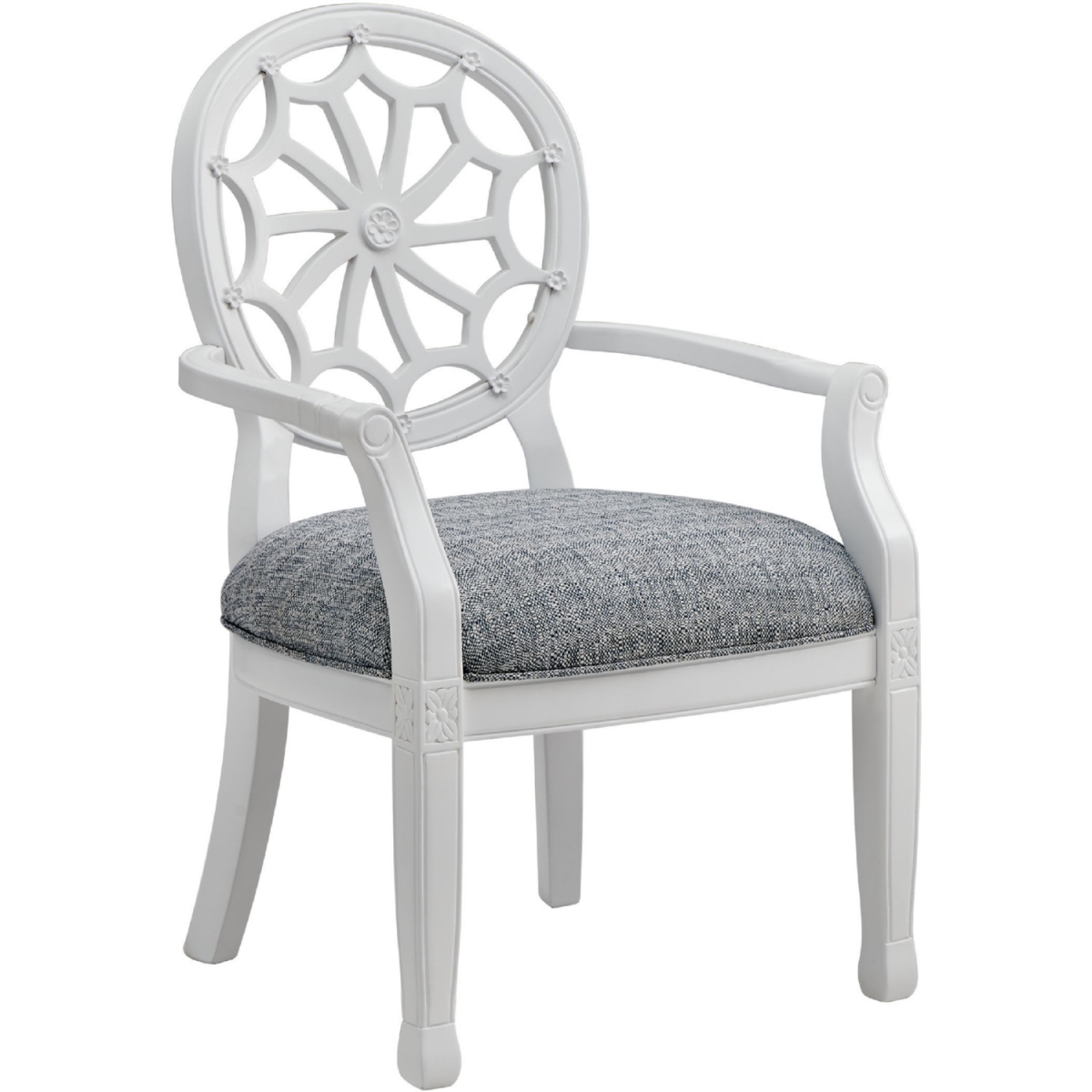 D1226s19 Spider Web Back Accent Chair, White