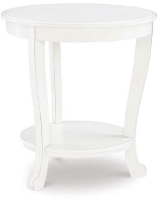 D1260a19w Aubert Round Accent Side Table, White