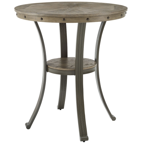 D1283b19pt 36 In. Franklin Pub Height Dining Table, Grey - Wood & Metal
