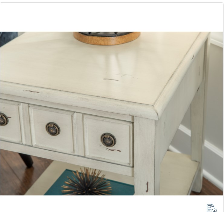 D1313a19c Sadie Side Accent Table, Cream - 26 X 20 X 24 In.