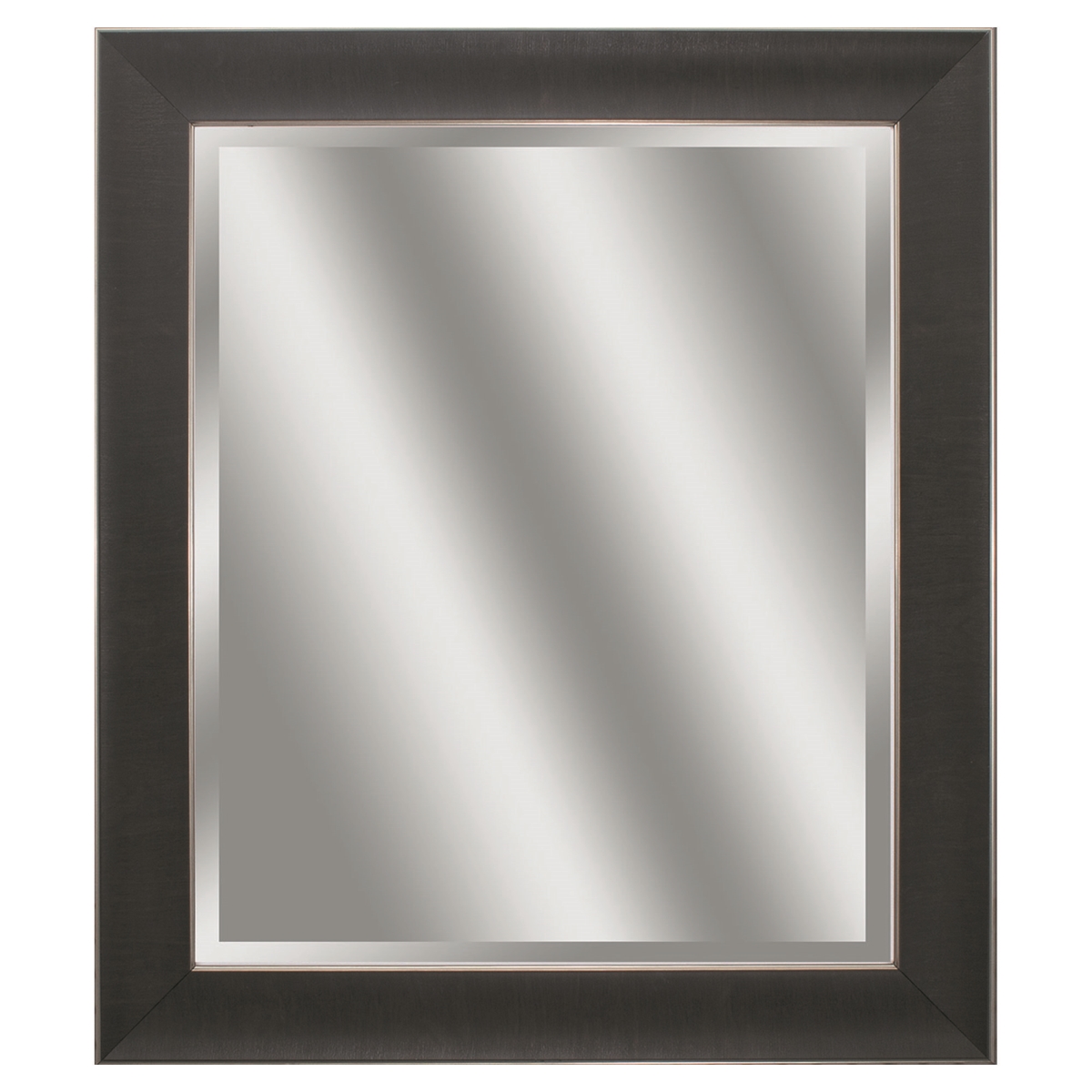 9947 Beveled Mirror - Dark Wood Frame With Silver Trim