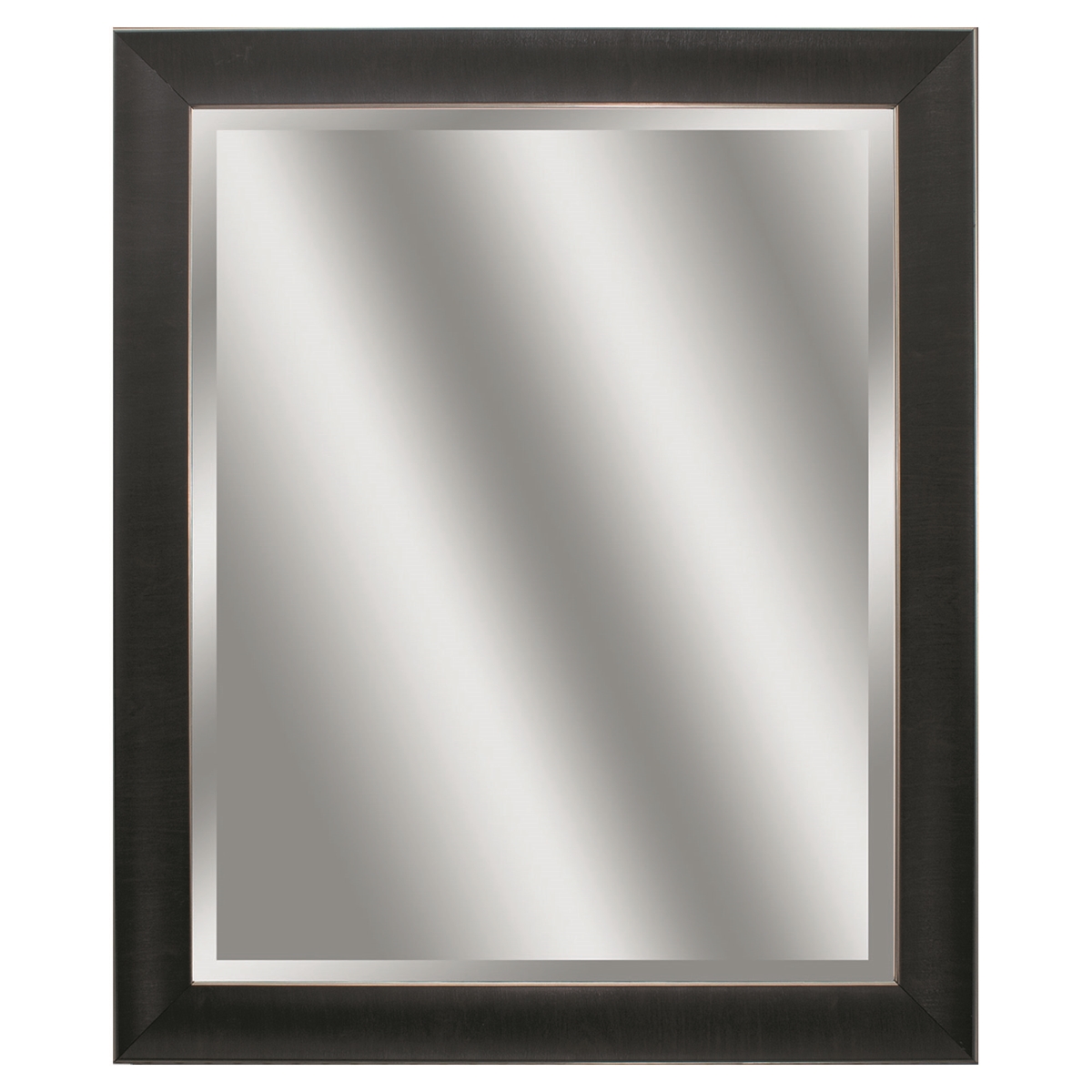 9948 Beveled Mirror - Dark Wood Frame With Silver Trim