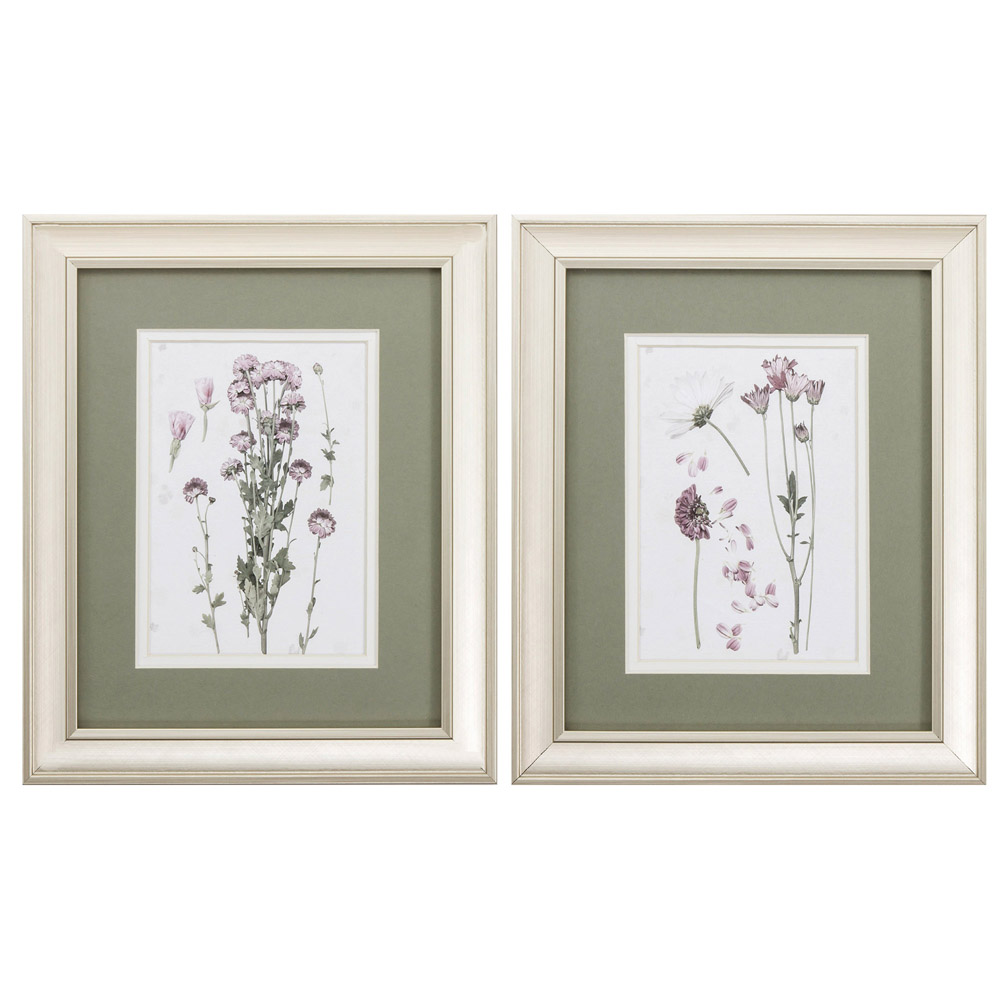 1088 Pressed Blooms Wall Art - Pack Of 2
