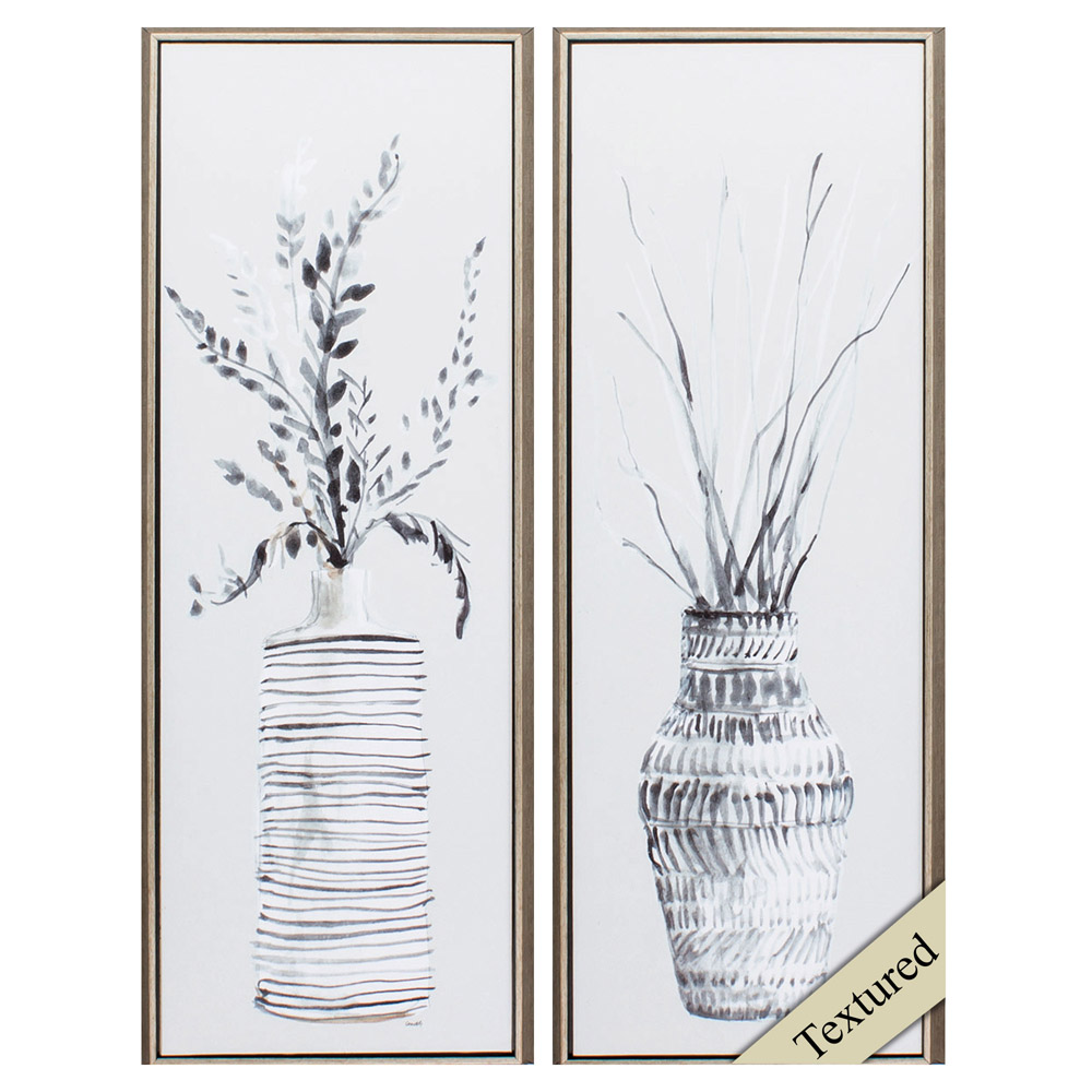 3418 Textured Vase Panel Wall Art - Pack Of 2