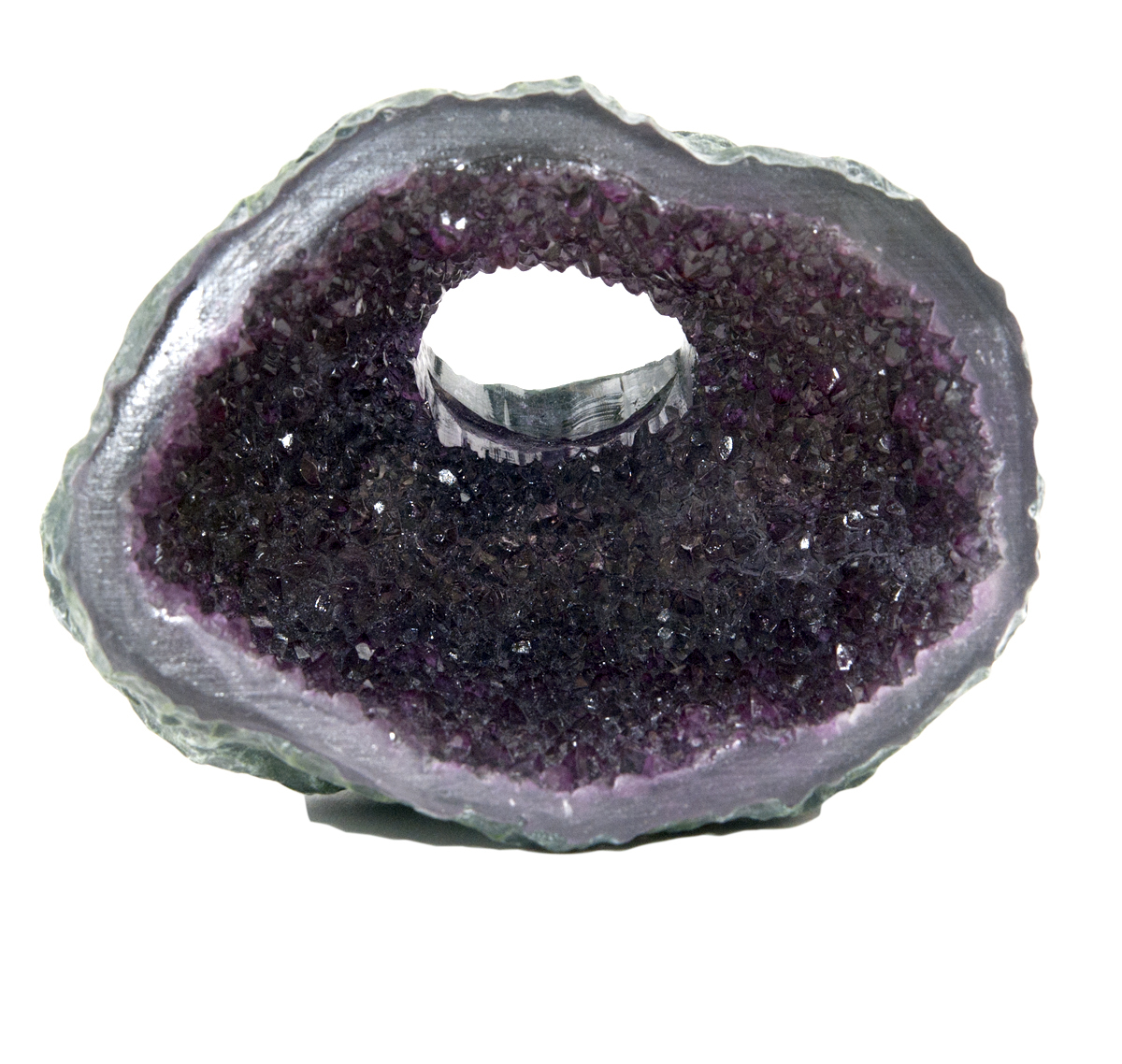 Rr3046 Geode Crystal Mineral Gemstone, Purple