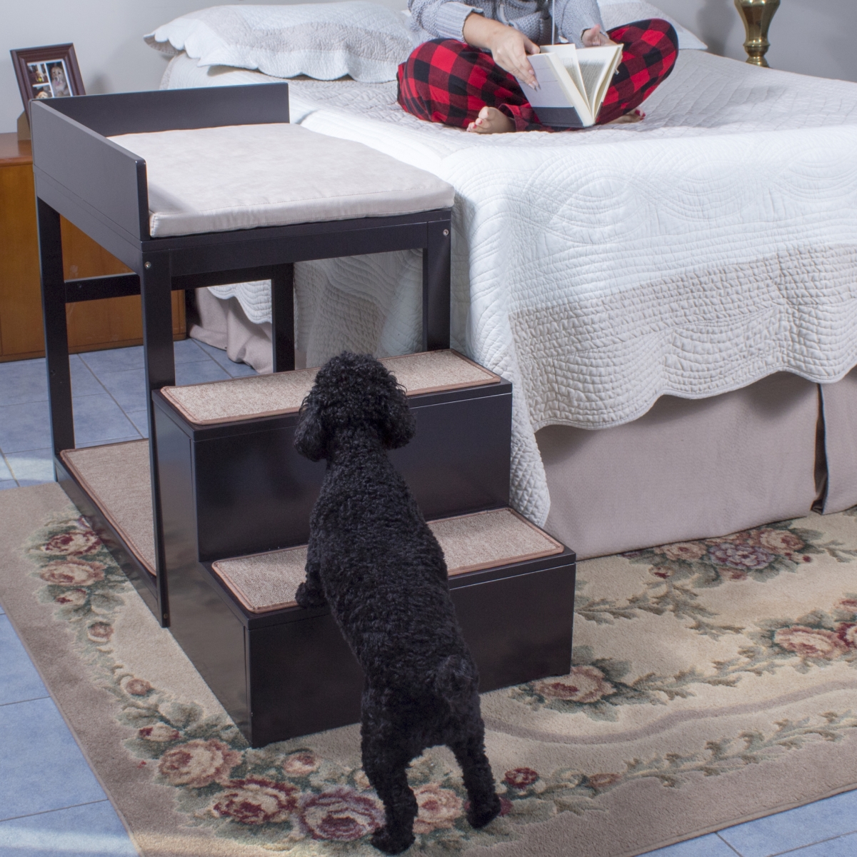 Dogf60 Buddy Bunk Multi-level Bed & Step System For Dogs Cats, Brown