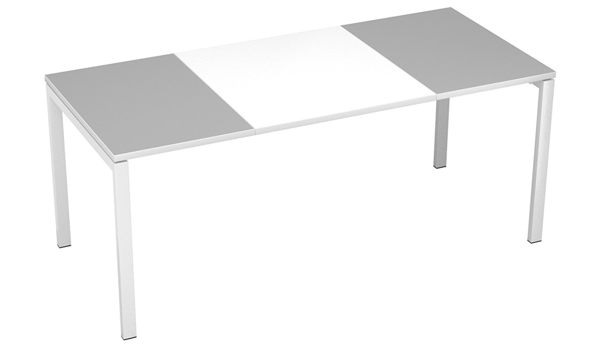 37167 71 In. Easydesk Training Table - White Middle & Grey Ends