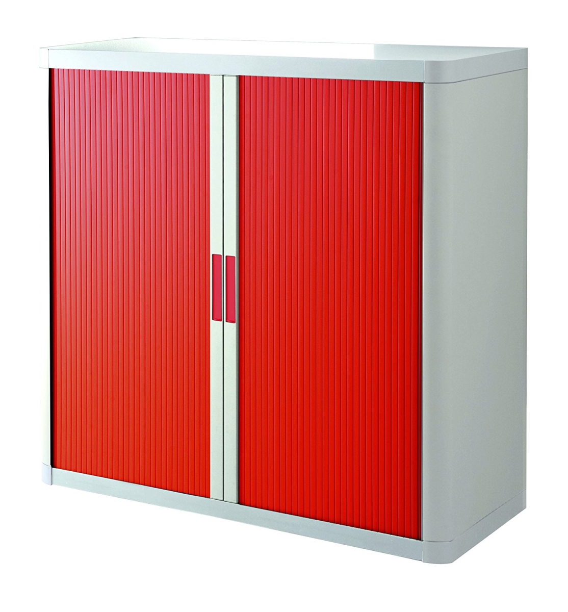 E1ct0009800042 41 In. Easyoffice Storage Cabinet, White & Red