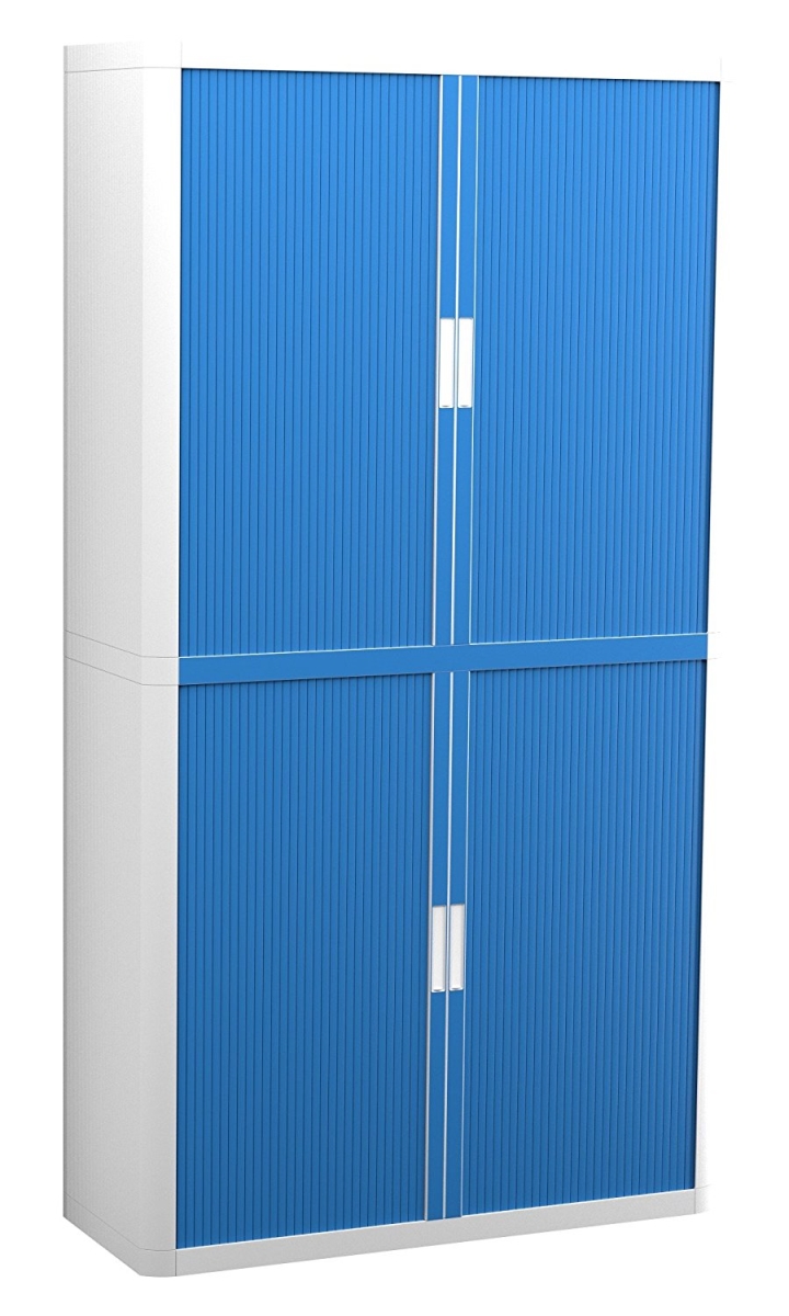 37465 80 In. Easyoffice Storage Cabinet, White & Blue