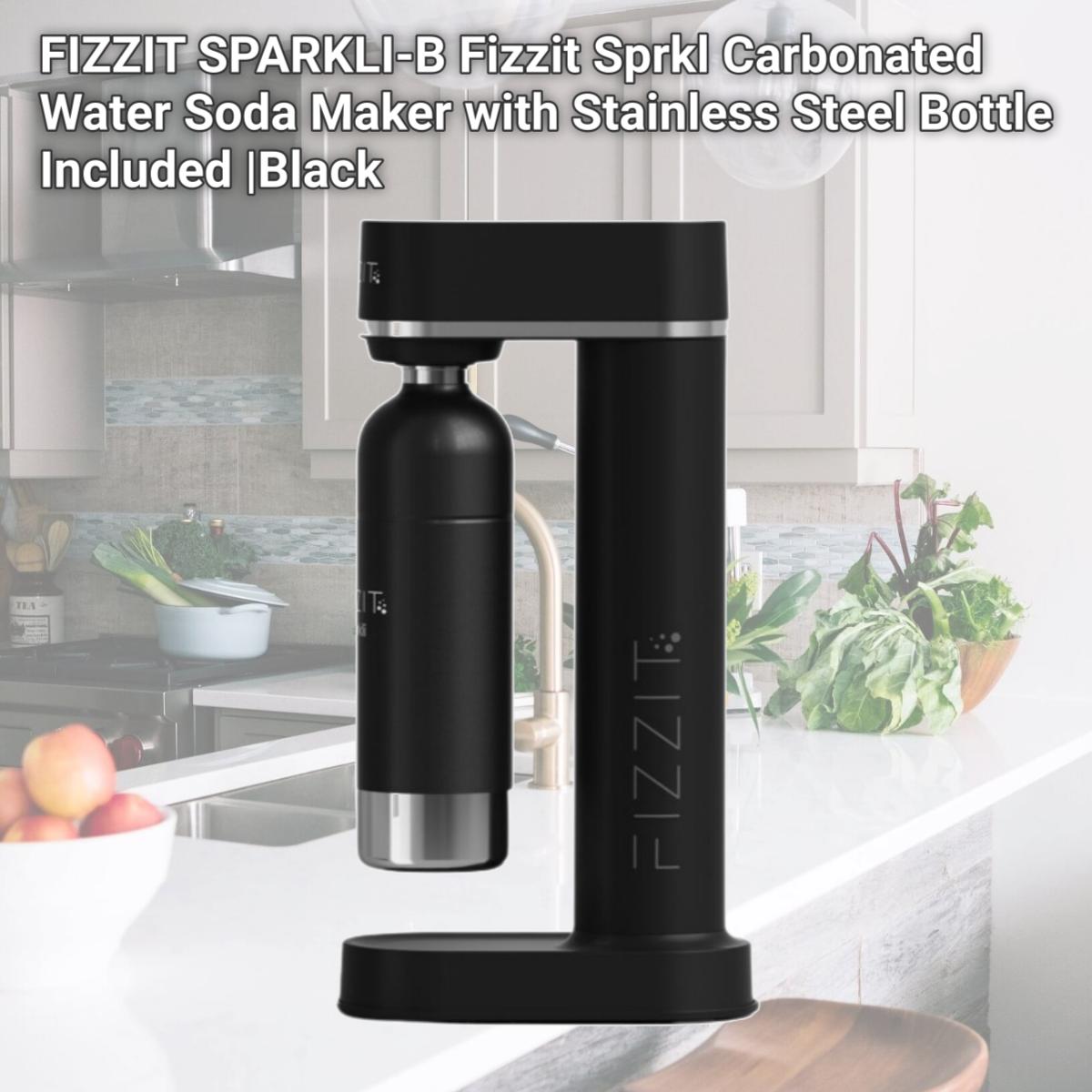 Picture of FIZZIT SPARKLI-B Fizzit Sprkl Carbonated Water Soda Maker with Stainless Steel Bottle Included |Black