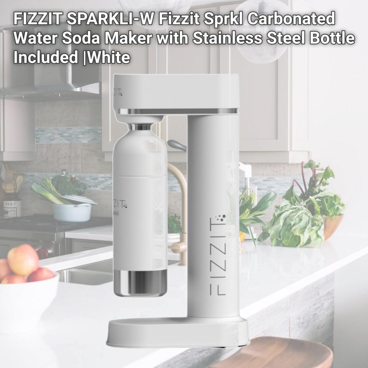 Picture of FIZZIT SPARKLI-W Fizzit Sprkl Carbonated Water Soda Maker with Stainless Steel Bottle Included |White