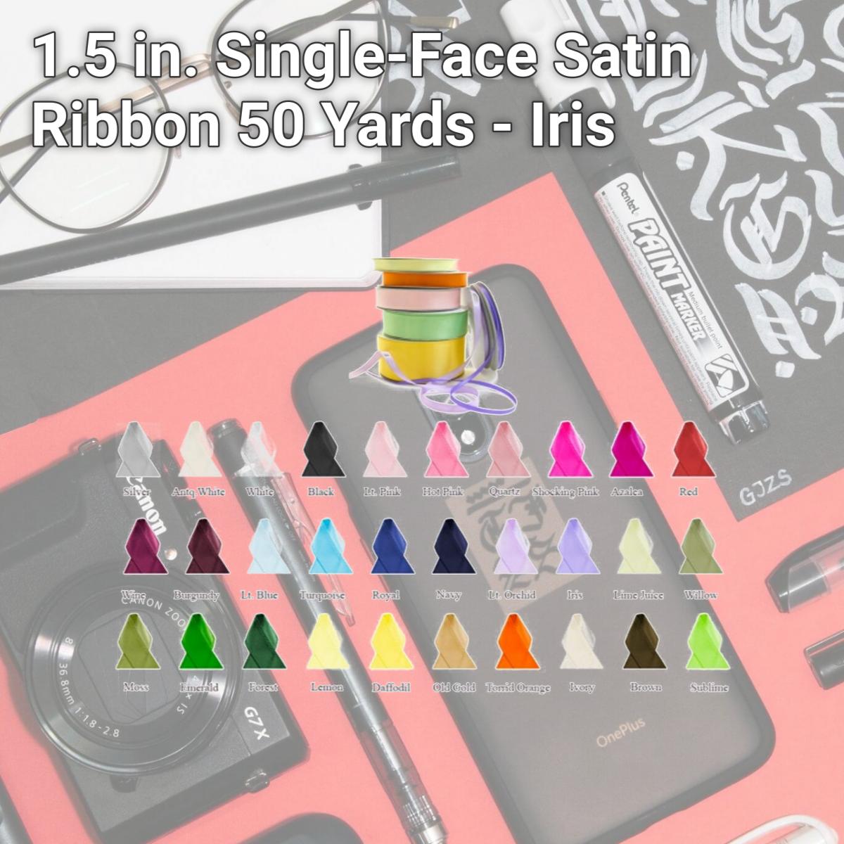 Picture of Papilion R07430538044750YD 1.5 in. Single-Face Satin Ribbon 50 Yards - Iris