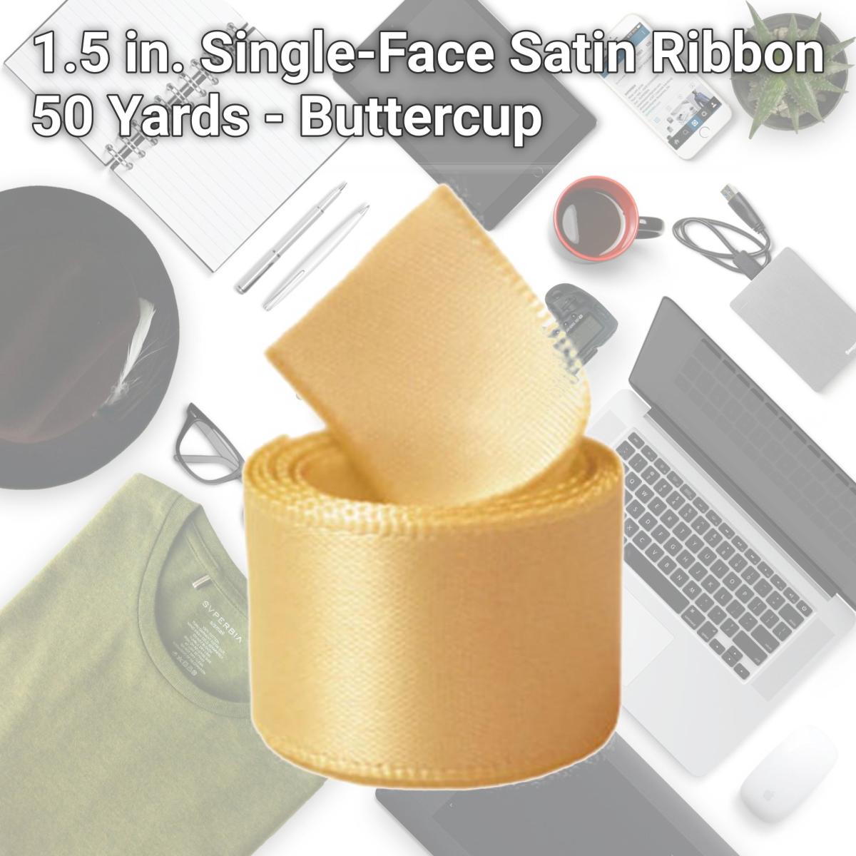 Picture of Papilion R07430538064450YD 1.5 in. Single-Face Satin Ribbon 50 Yards - Buttercup