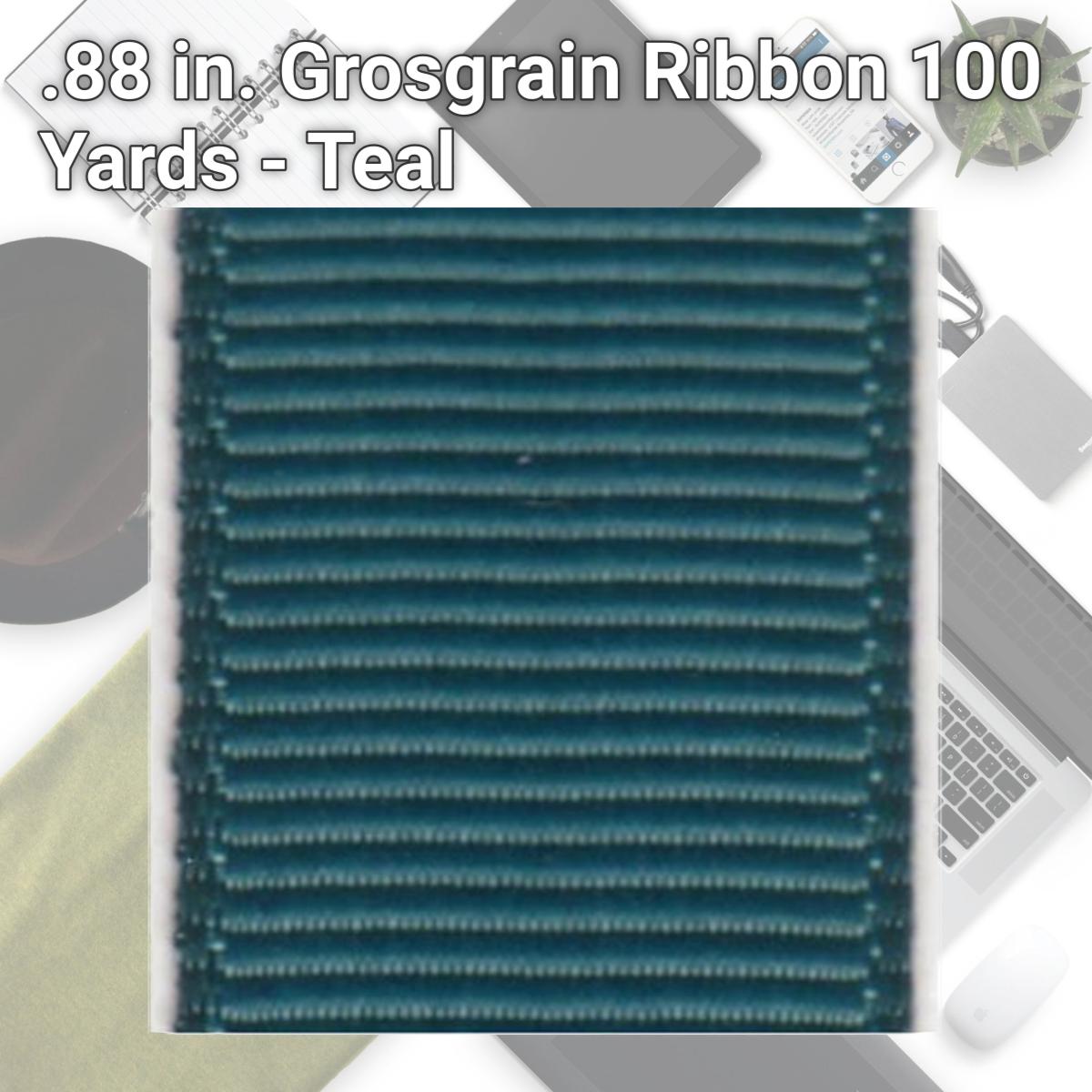 Picture of Papilion R074200230347100Y .88 in. Grosgrain Ribbon 100 Yards - Teal